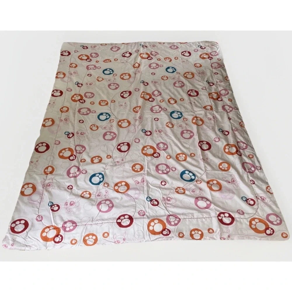 Vintage Littlest Pet Shop Reversible Pink Comforter Blanket 83